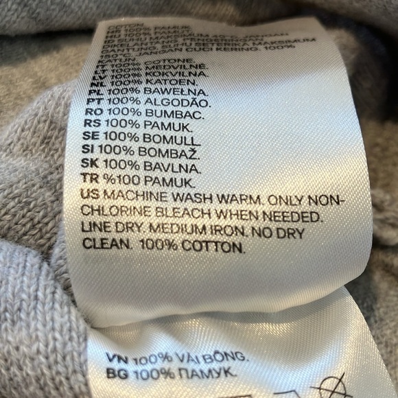 🤖 H&M Baby Robot Fine-knit 100% Cotton Mustard Yellow & Grey Sweater Size 9-12M - Picture 8 of 9